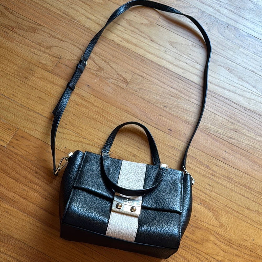 Kate Spade Black and Cream Leather Handbag
